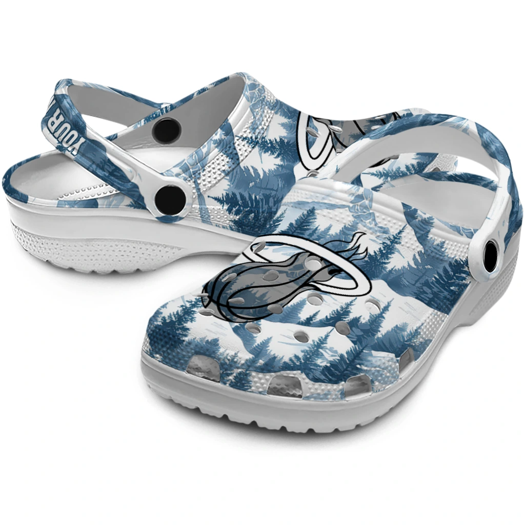 custom miami heat snowy mountains clogs high quality custom miami heat snowy mountains clogs high quality