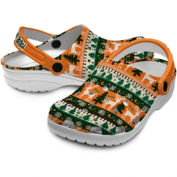 custom miami hurricanes christmas motif clogs high quality