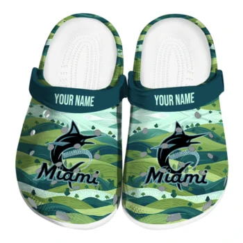 custom miami marlins hills illustration clogs best selling