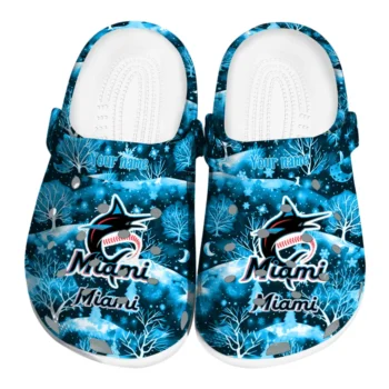 custom miami marlins snowy hills clogs best selling