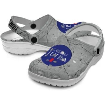 custom michelob ultra beer crest gray blue clogs high quality hey clogs