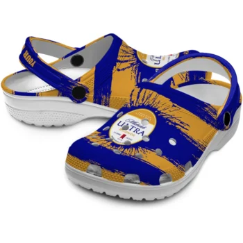 custom michelob ultra brush strokes blue orange clogs high quality hey clogs