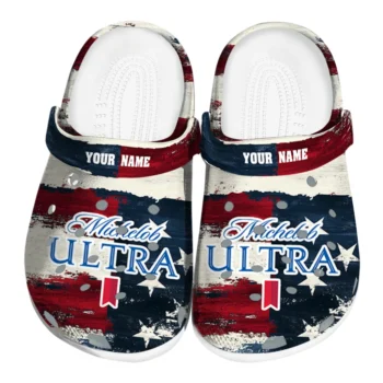 custom michelob ultra flag distressed red white clogs best selling hey clogs