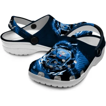 custom michelob ultra glowing skull blue black clogs high quality hey clogs