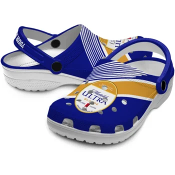 custom michelob ultra gold banner blue yellow clogs high quality hey clogs