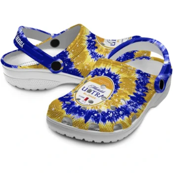 custom michelob ultra name strip blue yellow clogs high quality hey clogs