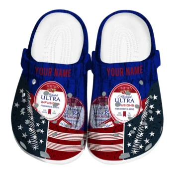 custom michelob ultra patriotic accent blue red clogs best selling hey clogs