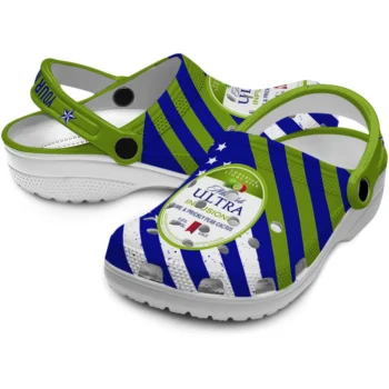 custom michelob ultra patriotic pattern blue green clogs high quality hey clogs