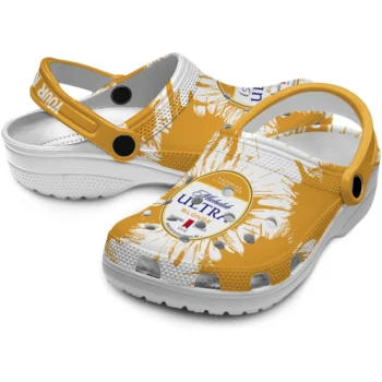 custom michelob ultra splatter pop white orange clogs high quality hey clogs