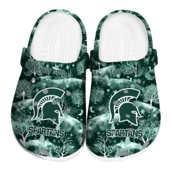 custom michigan state spartans snowy hills clogs best selling