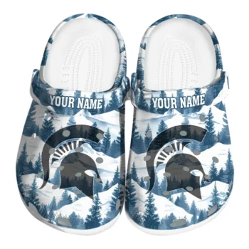 custom michigan state spartans snowy mountains clogs best selling