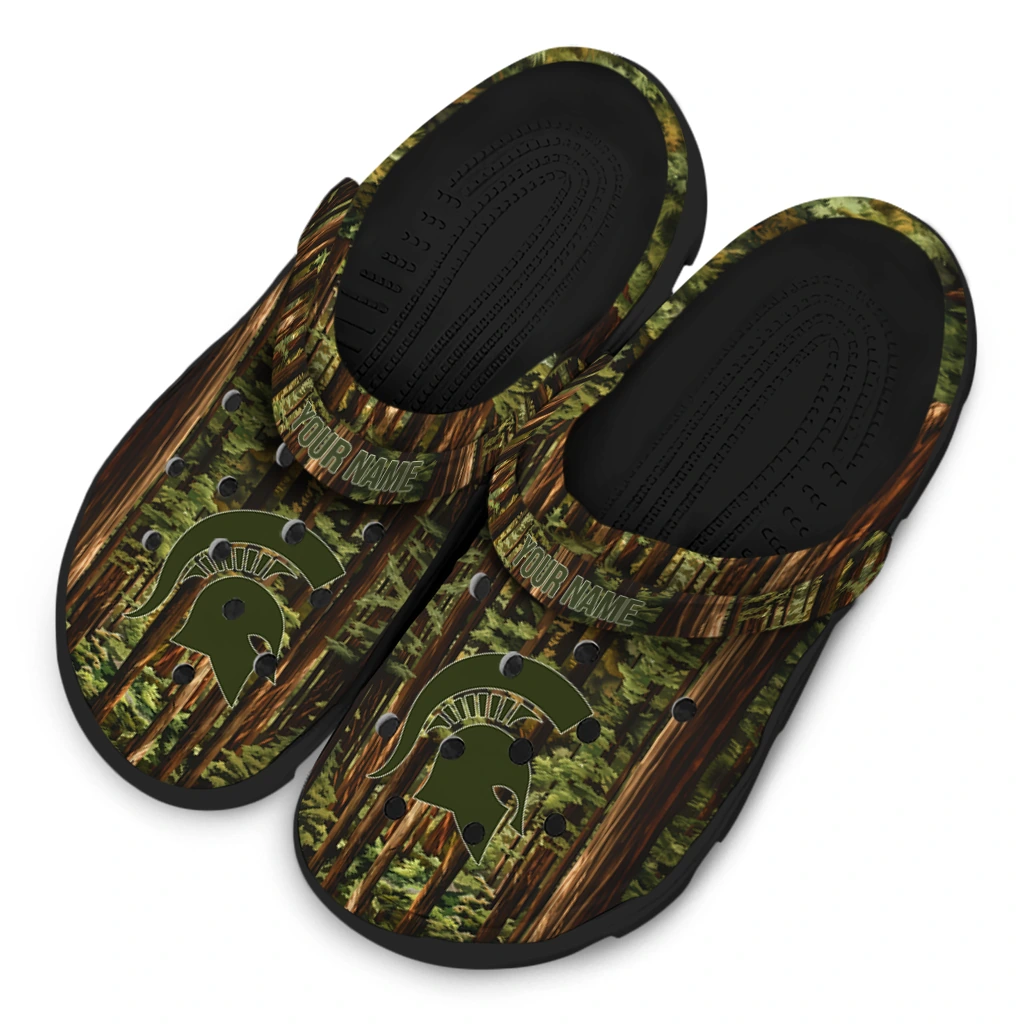 custom michigan state spartans woods forest designs clogs latest model custom michigan state spartans woods forest designs clogs latest model