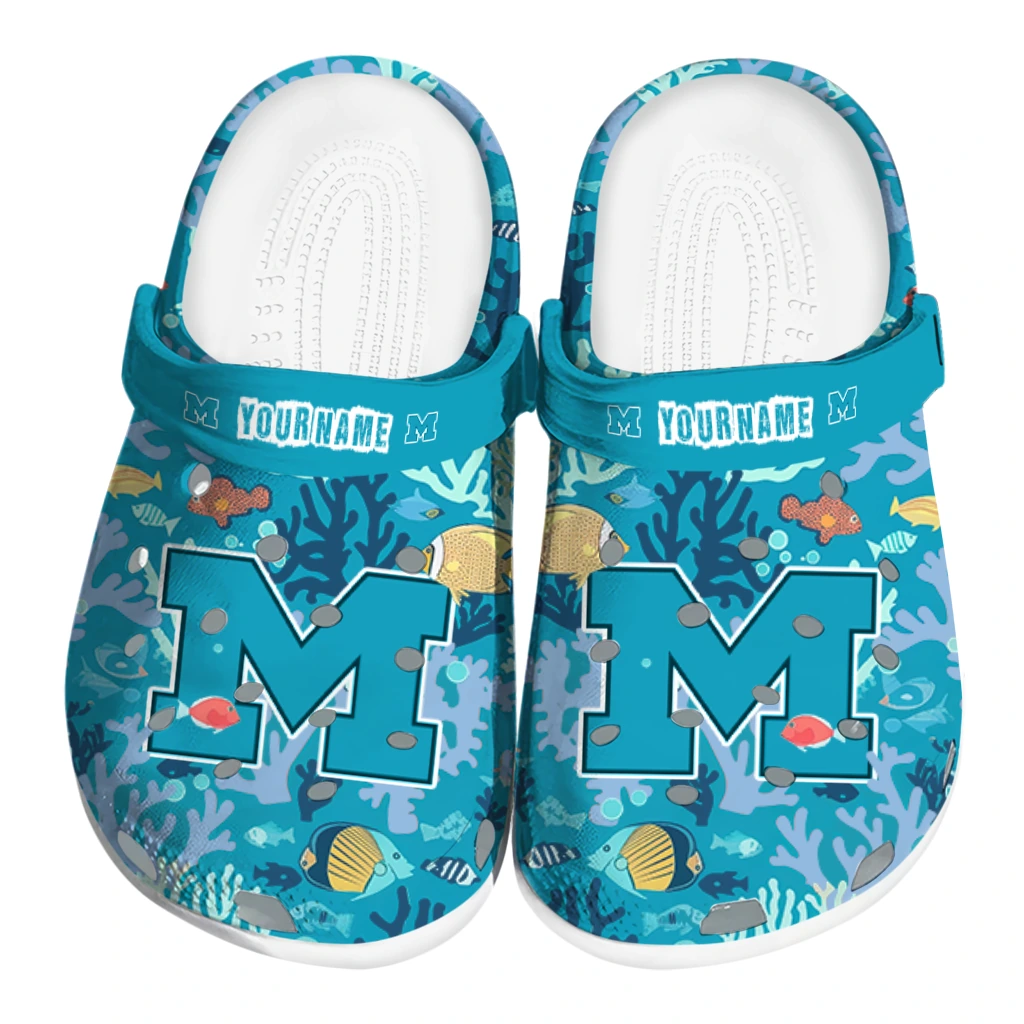 custom michigan wolverines tropical fish ocean clogs best selling custom michigan wolverines tropical fish ocean clogs best selling