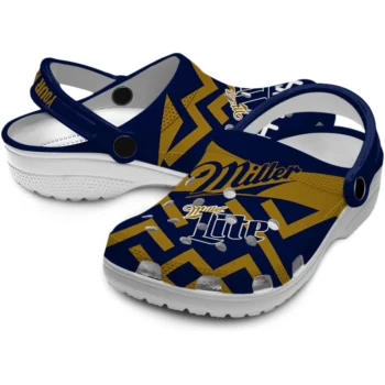 custom miller lite football arrows navy gold clogs high quality hey clogs