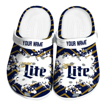custom miller lite strokes blue gold clogs best selling hey clogs