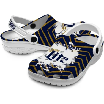 custom miller lite strokes blue gold clogs high quality hey clogs