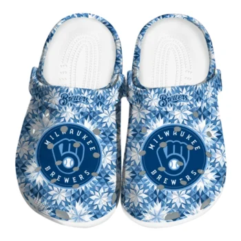 custom milwaukee brewers snowflake mosaic clogs best selling