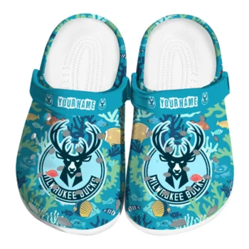 custom milwaukee bucks tropical fish ocean clogs best selling