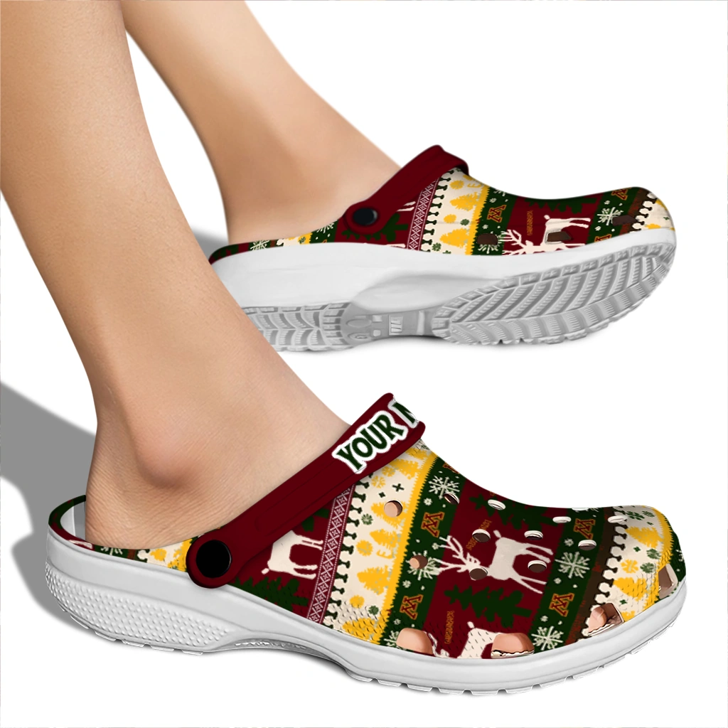 custom minnesota golden gophers christmas motif clogs fashion forward custom minnesota golden gophers christmas motif clogs fashion forward