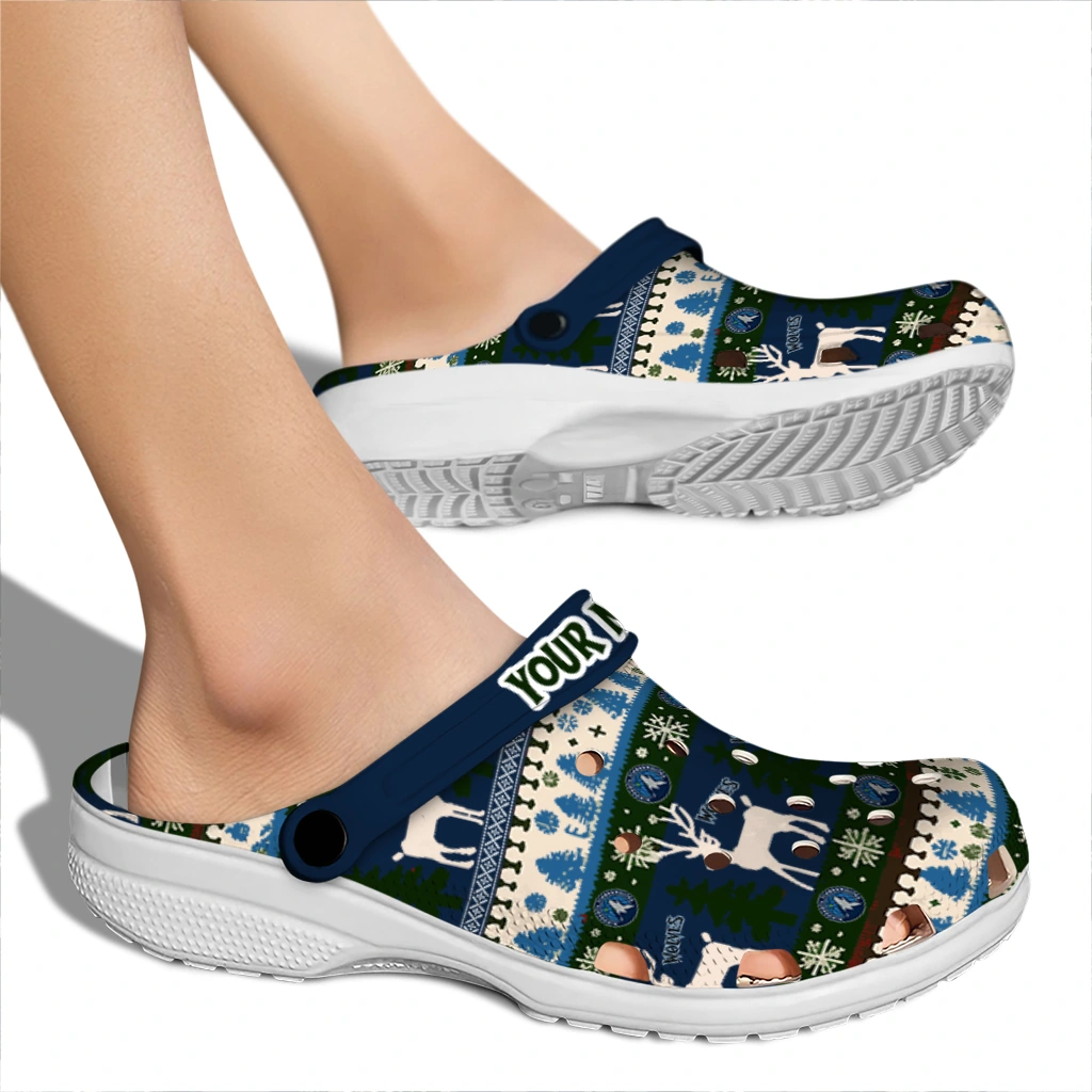 custom minnesota timberwolves christmas motif clogs fashion forward custom minnesota timberwolves christmas motif clogs fashion forward