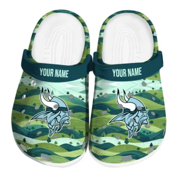 custom minnesota vikings hills illustration clogs best selling