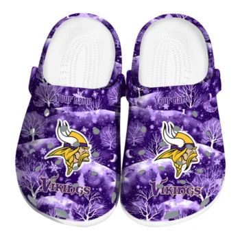 custom minnesota vikings snowy hills clogs best selling
