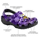 custom minnesota vikings snowy hills clogs best selling