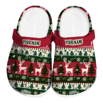 custom minnesota wild christmas motif clogs best selling