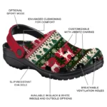 custom minnesota wild christmas motif clogs best selling