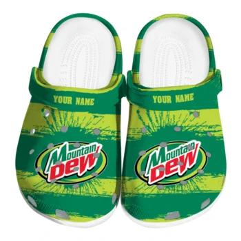 custom mountain dew center logo green yellow clogs best selling hey clogs