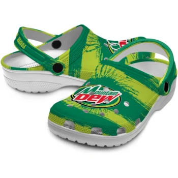 custom mountain dew center logo green yellow clogs high quality hey clogs