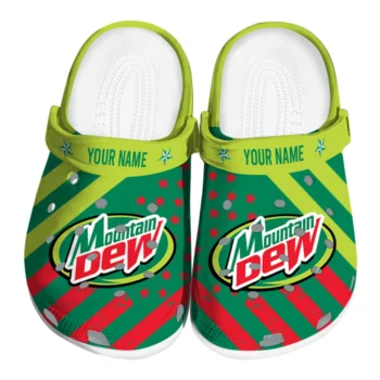 custom mountain dew stars green red clogs best selling hey clogs