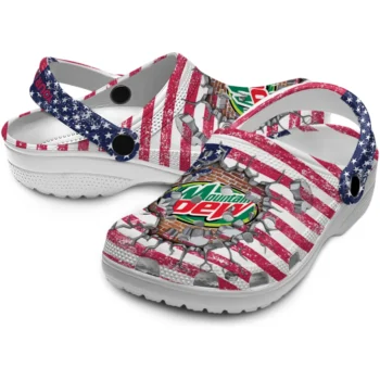 custom mountain dew usa centerpiece red blue clogs high quality hey clogs