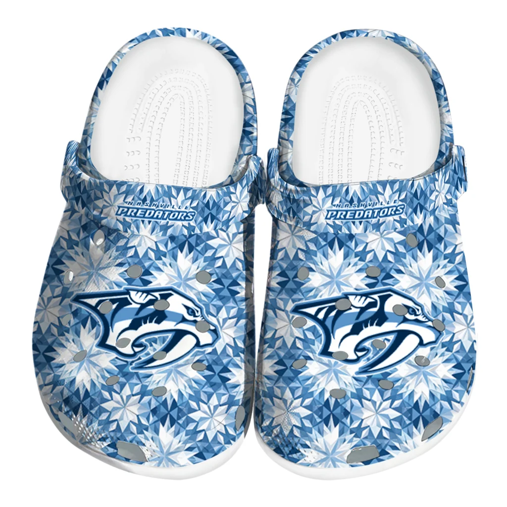 custom nashville predators snowflake mosaic clogs best selling custom nashville predators snowflake mosaic clogs best selling