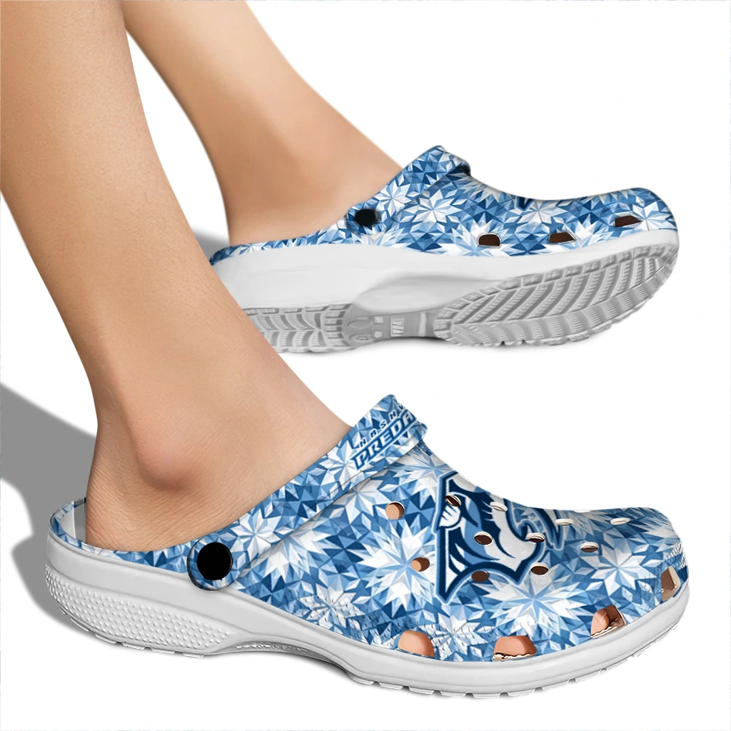custom nashville predators snowflake mosaic clogs fashion forward custom nashville predators snowflake mosaic clogs fashion forward