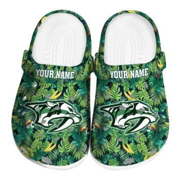 custom nashville predators tropical leaves clogs best selling