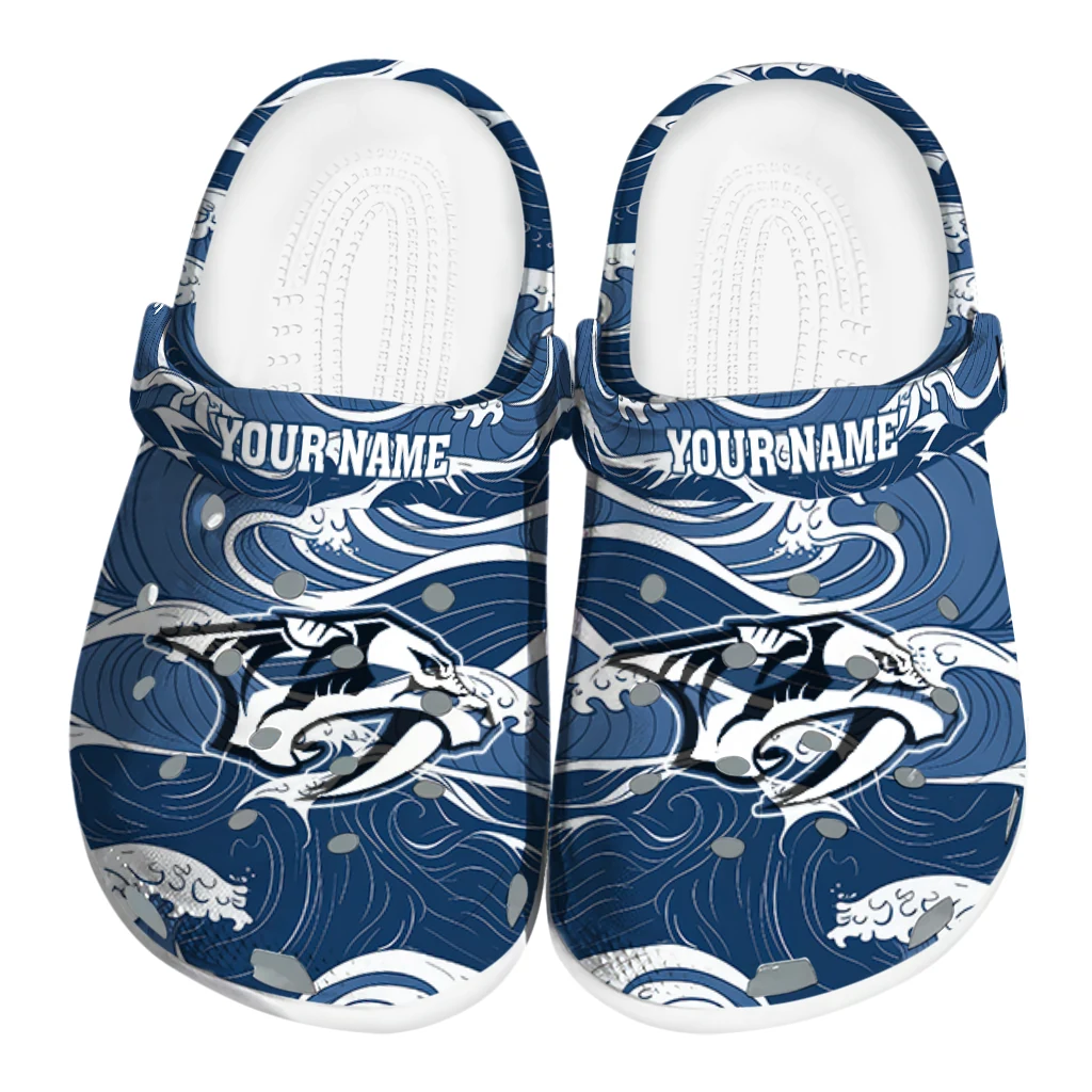 custom nashville predators wave flow clogs best selling custom nashville predators wave flow clogs best selling