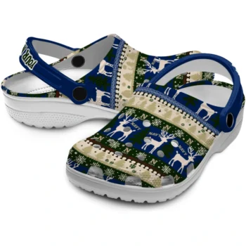custom navy midshipmen christmas motif clogs high quality