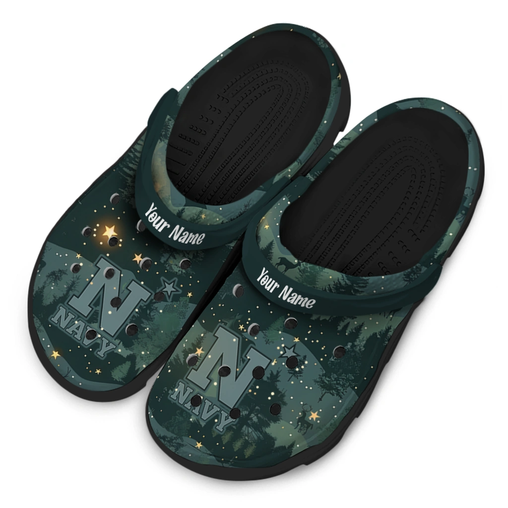 custom navy midshipmen deer nightscape clogs latest model custom navy midshipmen deer nightscape clogs latest model