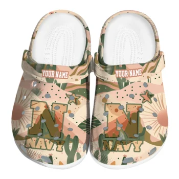 custom navy midshipmen desert cactus pattern clogs best selling