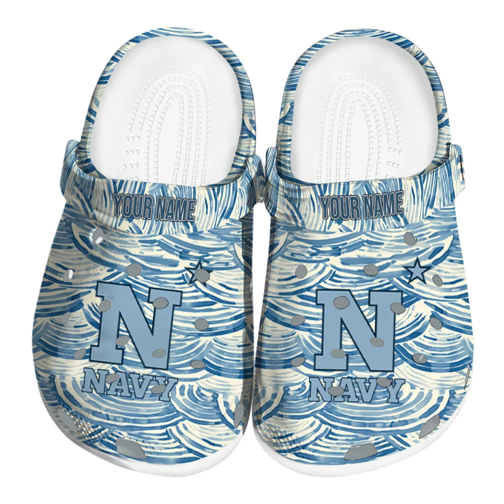 custom navy midshipmen sea swirls clogs best selling custom navy midshipmen sea swirls clogs best selling