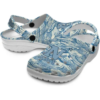 custom navy midshipmen sea swirls clogs high quality
