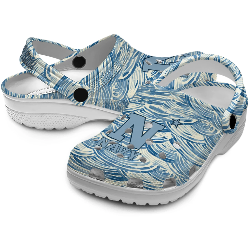 custom navy midshipmen sea swirls clogs high quality custom navy midshipmen sea swirls clogs high quality