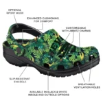 custom nevada wolf pack tropical leaves clogs best selling