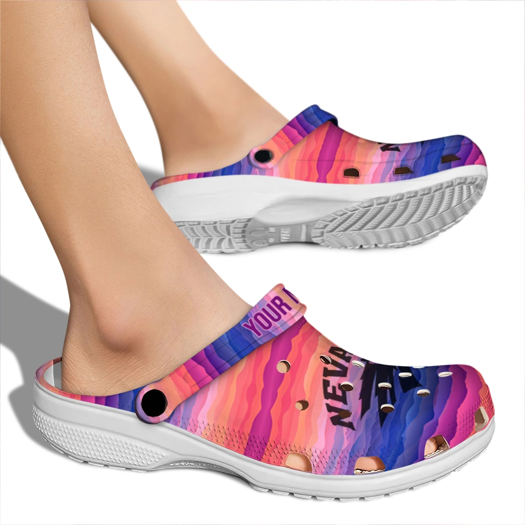 custom nevada wolf pack wavy stripes clogs fashion forward custom nevada wolf pack wavy stripes clogs fashion forward