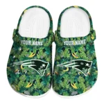 custom new england patriots tropical leaves clogs best selling