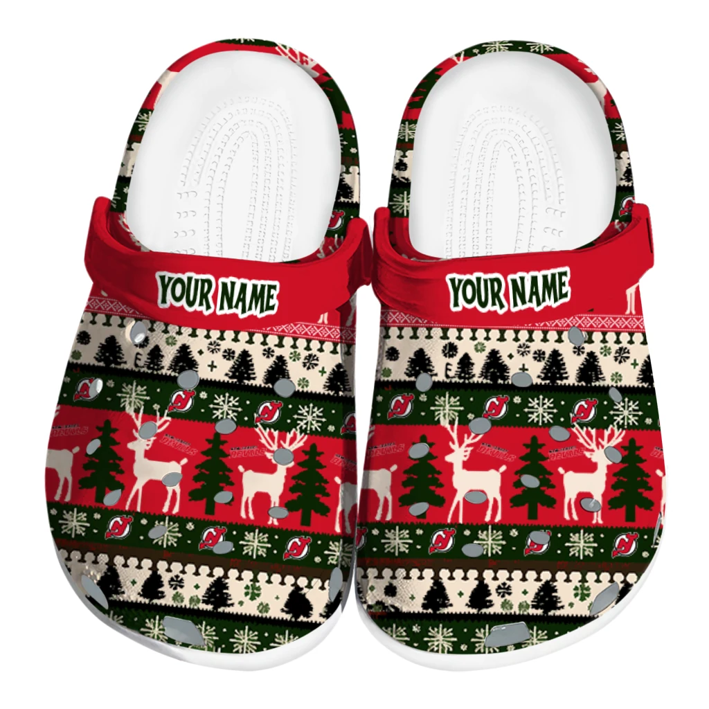 custom new jersey devils christmas motif clogs best selling custom new jersey devils christmas motif clogs best selling