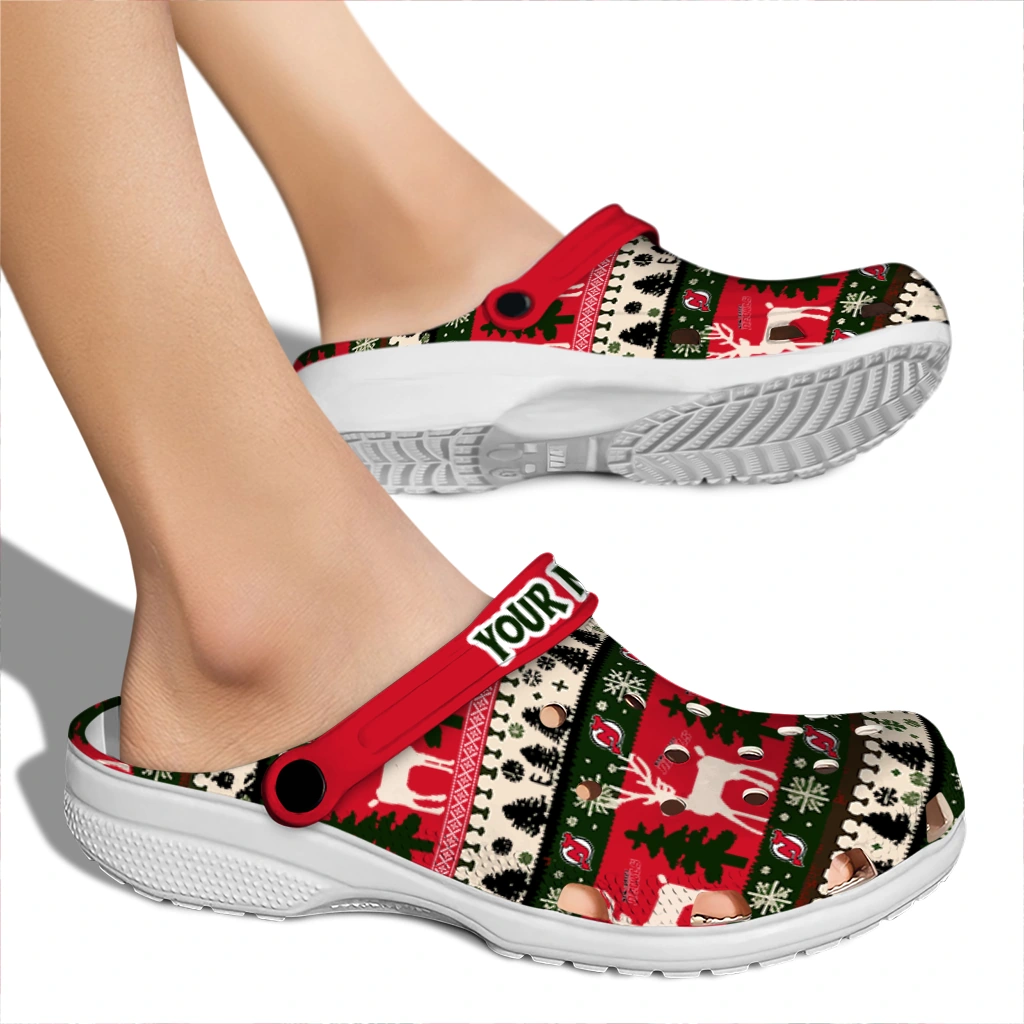 custom new jersey devils christmas motif clogs fashion forward custom new jersey devils christmas motif clogs fashion forward