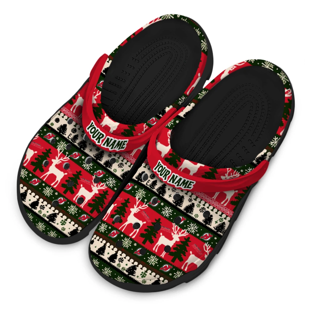 custom new jersey devils christmas motif clogs latest model custom new jersey devils christmas motif clogs latest model