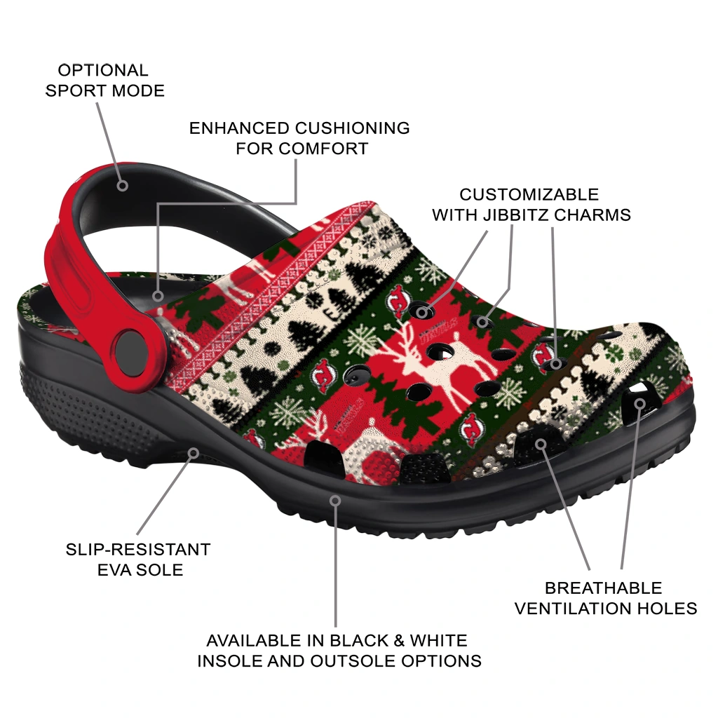 custom new jersey devils christmas motif clogs new arrival custom new jersey devils christmas motif clogs new arrival